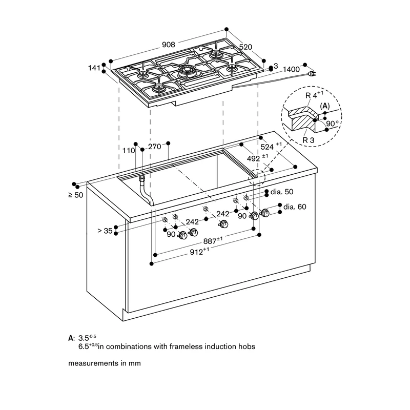Gaggenau VG491115F 400 Series Gas Hob - LPG