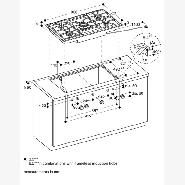 Gaggenau 400 Series Gas Hob - LPG