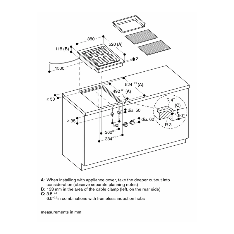 Gaggenau VR414115 400 Series Domino BBQ Grill