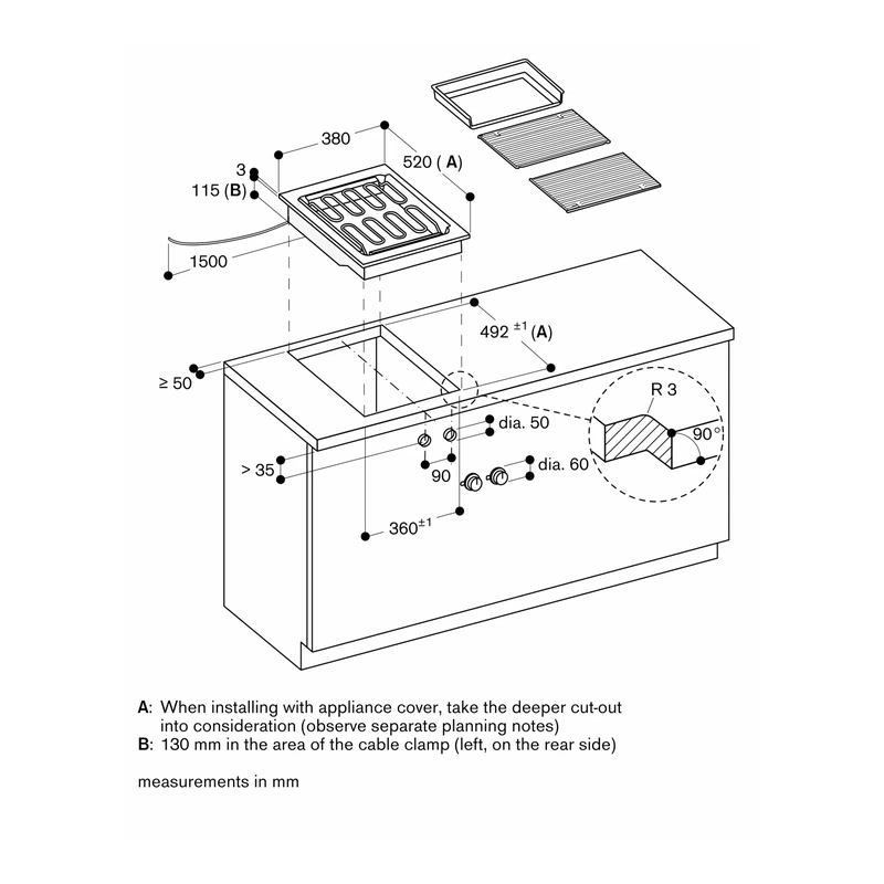 Gaggenau VR414115 400 Series Domino BBQ Grill