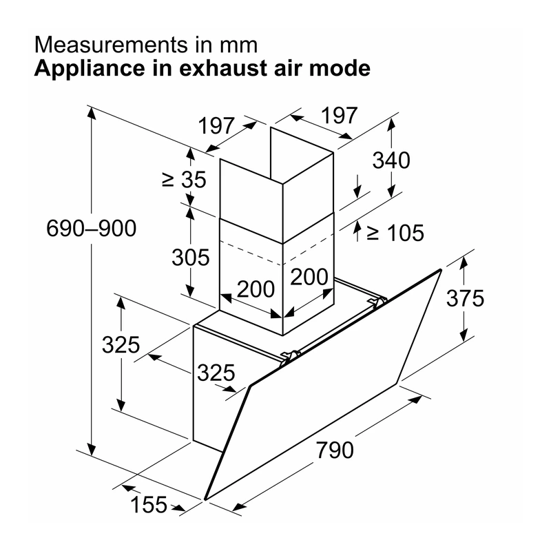 Neff D83IDK1S0B N30 Chimney Hood