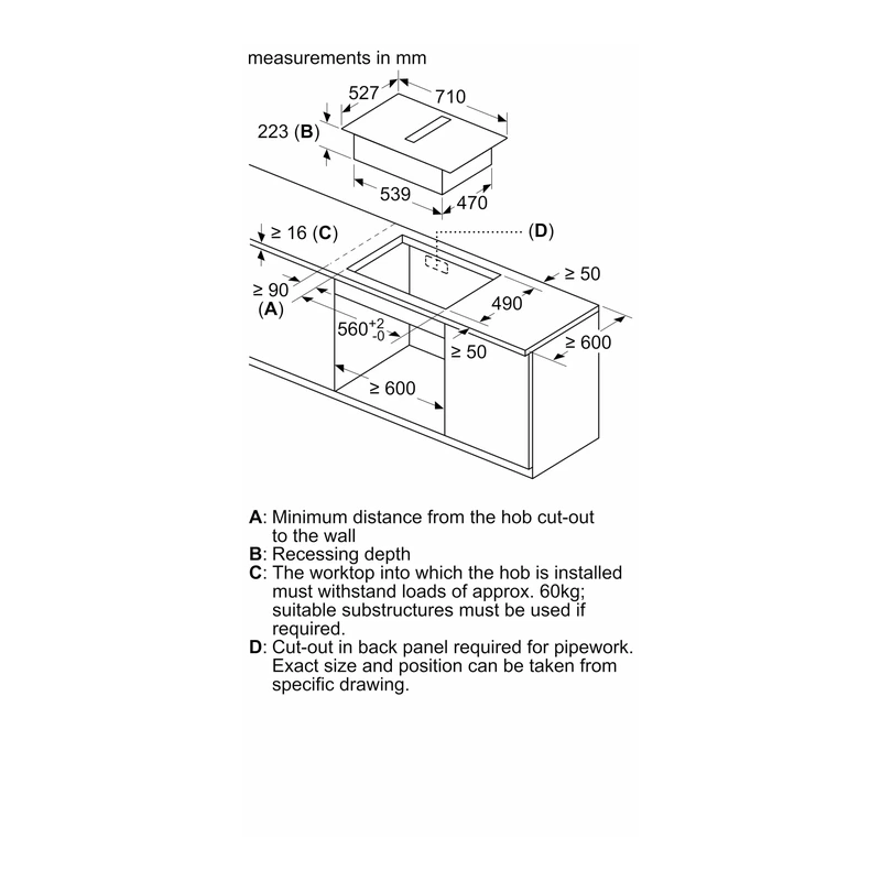 Neff V57THQ4L0 N70 Venting FlexInduction Hob