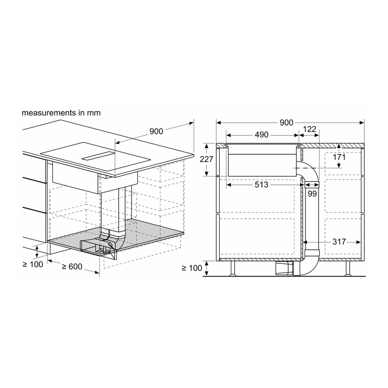 Neff V58PHQ4C0 N70 Venting FlexInduction Hob