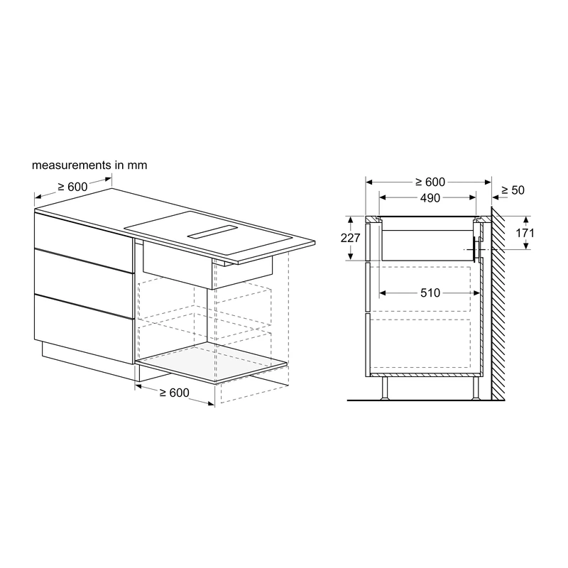 Neff V58PHQ4C0 N70 Venting FlexInduction Hob