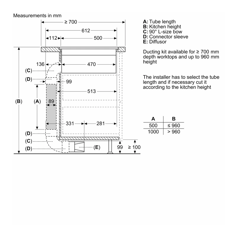 Neff V58PHQ4C0 N70 Venting FlexInduction Hob