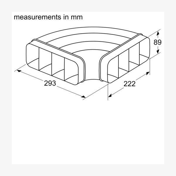Neff Z861SB1 Flat channel 90º Horizontal Bend