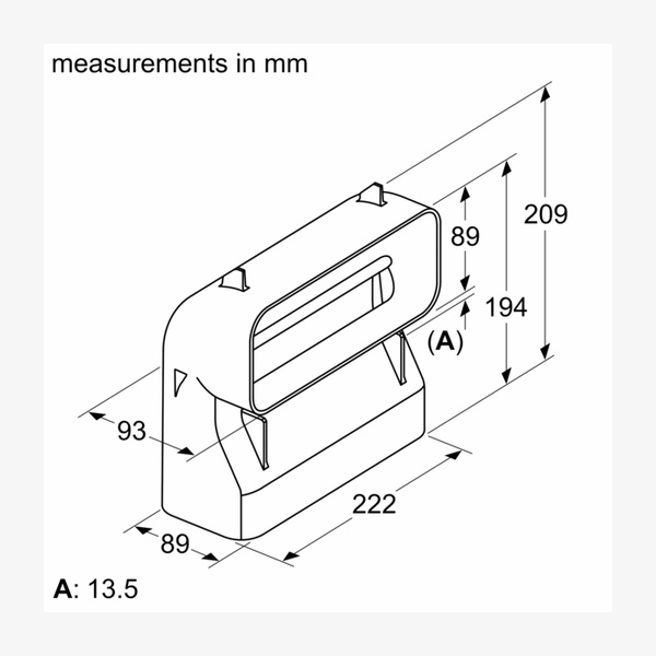 Neff Z861SB4 Flat channel 90º Vertical Bend (Short Radius)