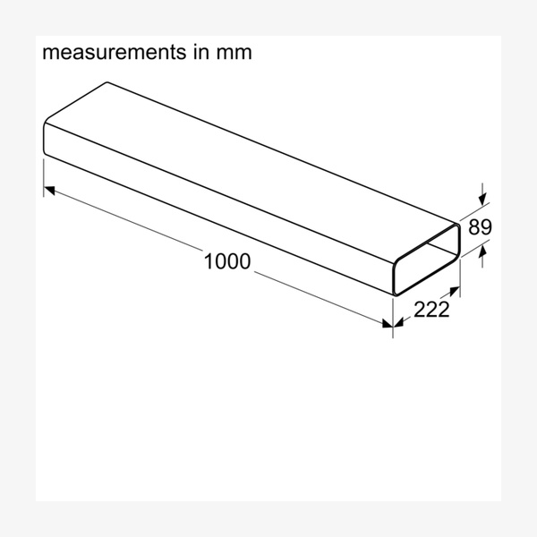 Siemens HZ9VDSM2 1 x 1000mm Long Flat Channel Ducting