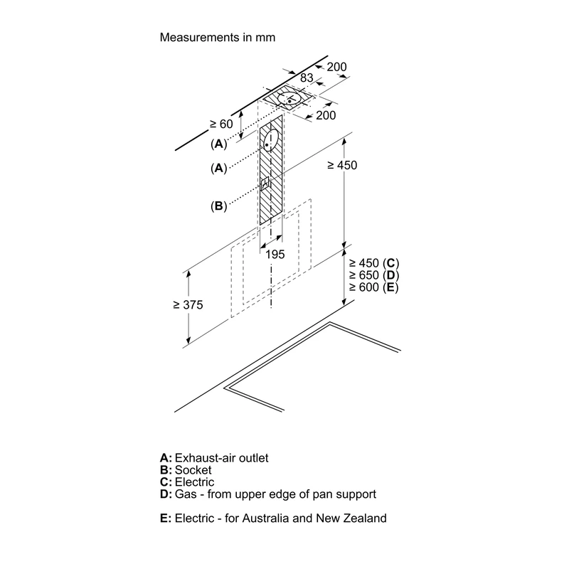 Siemens LC85KDK60B iQ100 Angled Chimney Hood