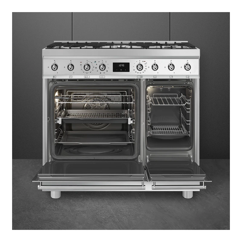Smeg C92GPX2 Pyro Freestanding Dual Fuel Range Cooker