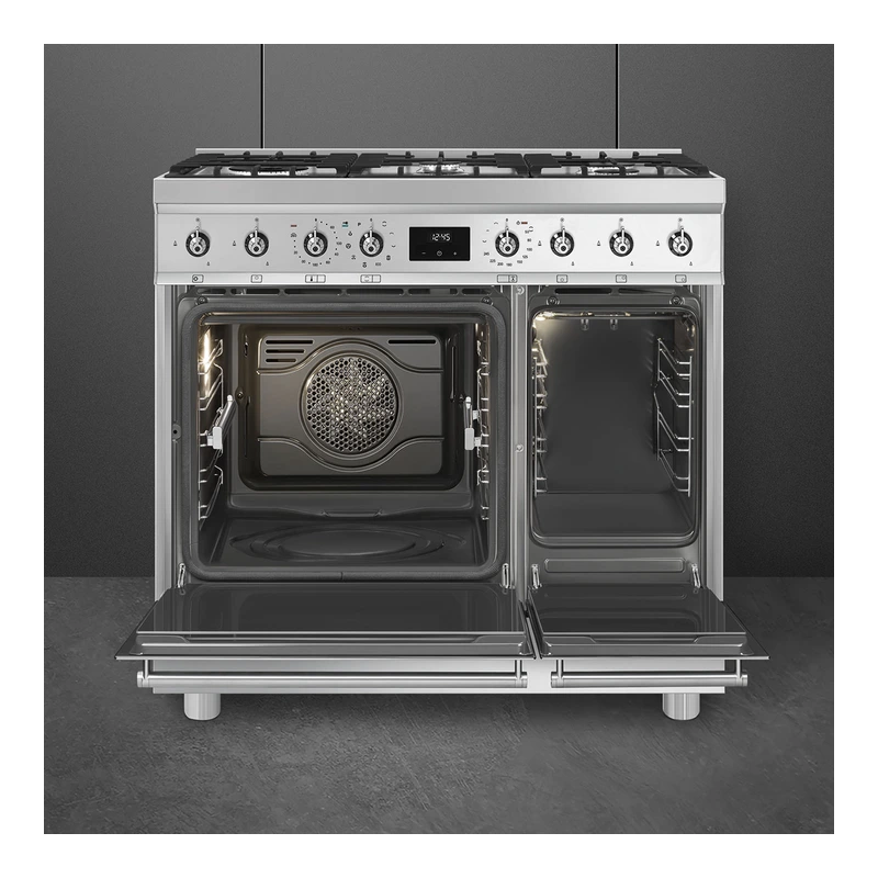 Smeg C92GPX2 Pyro Freestanding Dual Fuel Range Cooker