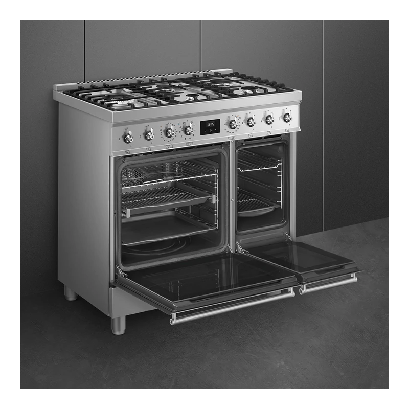 Smeg C92GPX2 Pyro Freestanding Dual Fuel Range Cooker