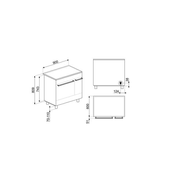 Smeg Pyro Freestanding Induction Range Cooker