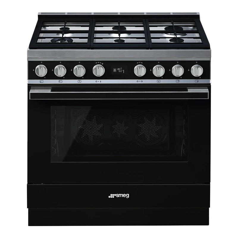 Smeg CPF9GPBL 90cm Portofino Dual Fuel Pyrolitic Range Cooker