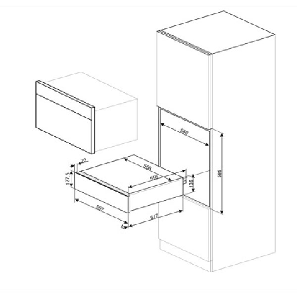 Smeg CPR215B Musa Warming Drawer