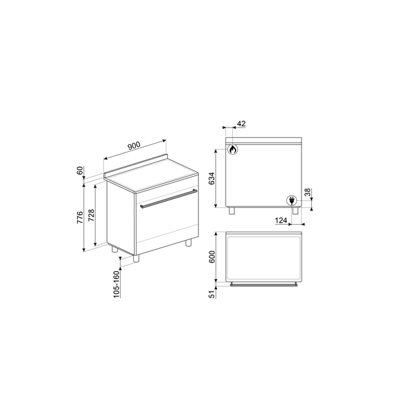 Smeg concert Dual Fuel Cooker