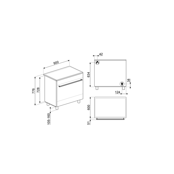 Smeg concert Dual Fuel Cooker