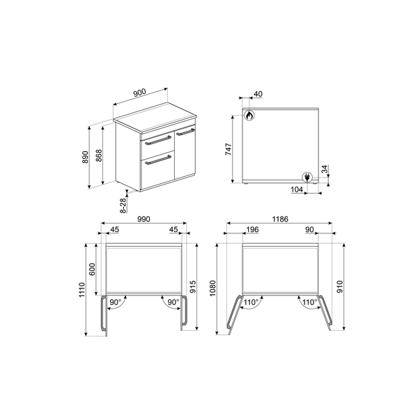 Smeg Concert Dual Fuel Range Cooker