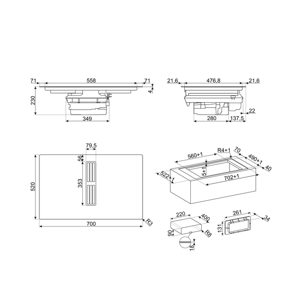 Smeg HOBD472D Venting Induction Hob