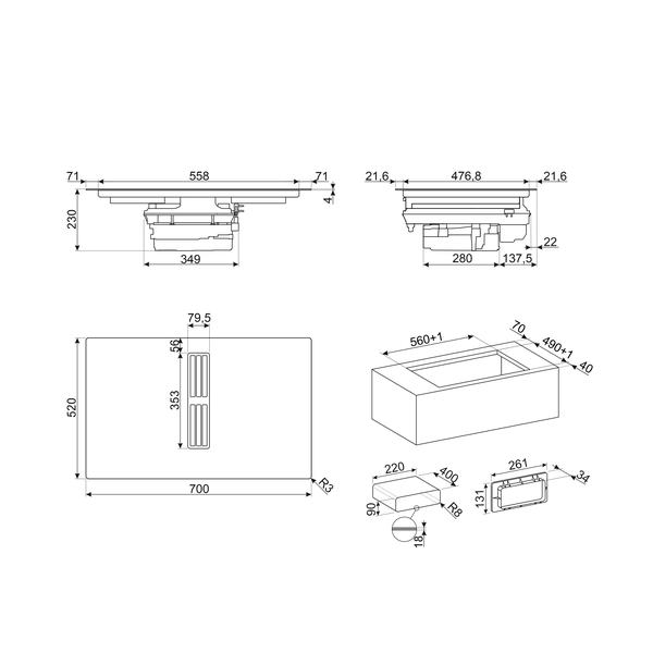 Smeg HOBD472D Venting Induction Hob