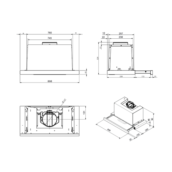 Smeg Telescopic Hood