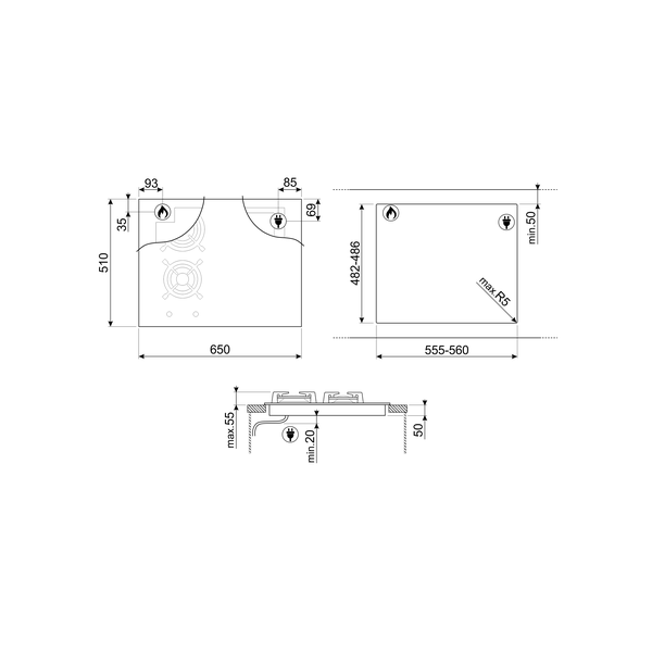 Smeg Dolce Stil Novo Gas Hob