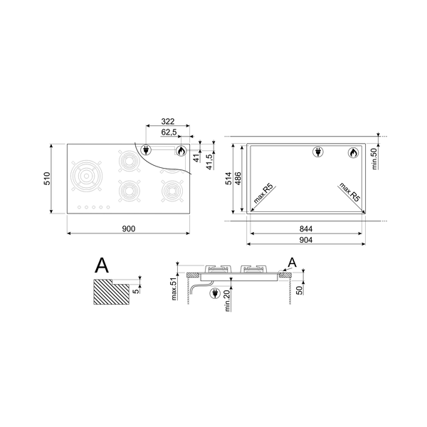 Smeg Classic Gas Hob