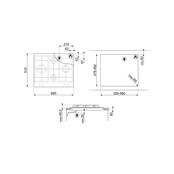 Smeg Classic Gas Hob