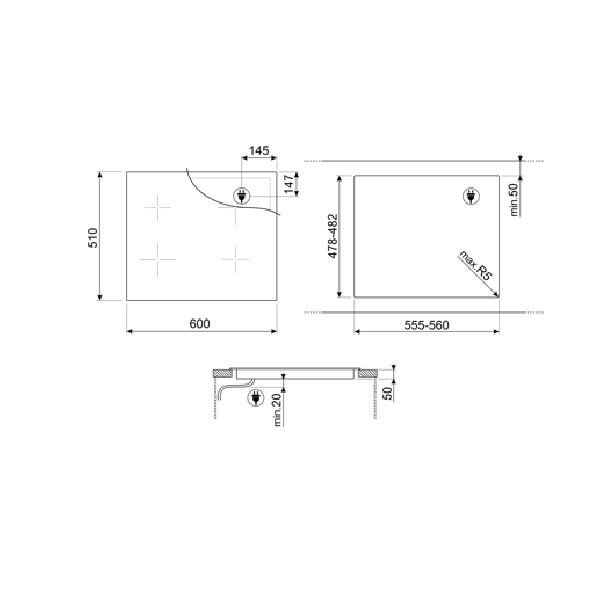 Smeg SI1M24644D Musa Induction Hob
