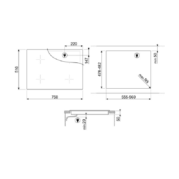 Smeg SI2B22741D Musa Induction Hob