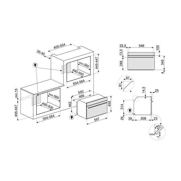 Smeg SO4104M2PB3 Linea Speedwave Microwave Combi