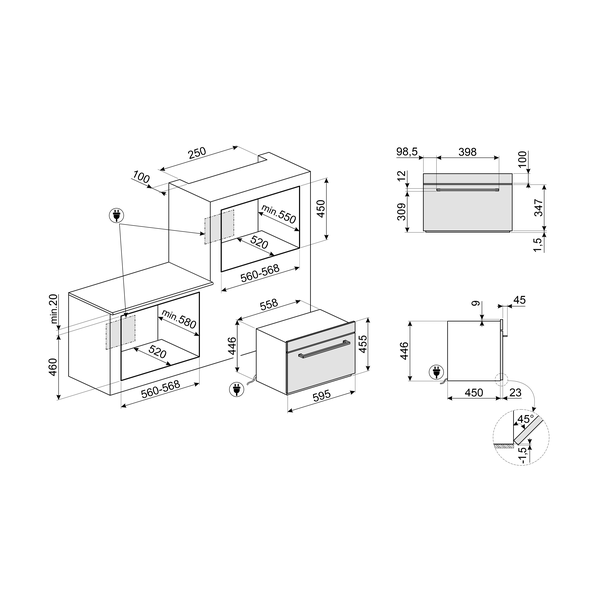 Smeg SO4401M1X Cucina Microwave Combi