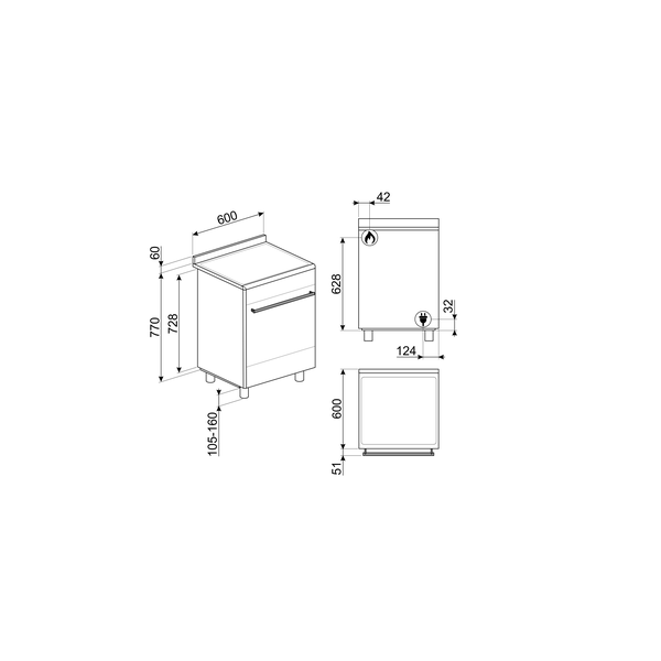 Smeg SUK61MX9 Concert Dual Fuel Cooker