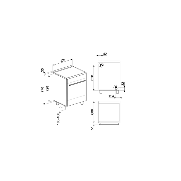 Smeg SUK61PX8 Concert Dual Fuel Cooker