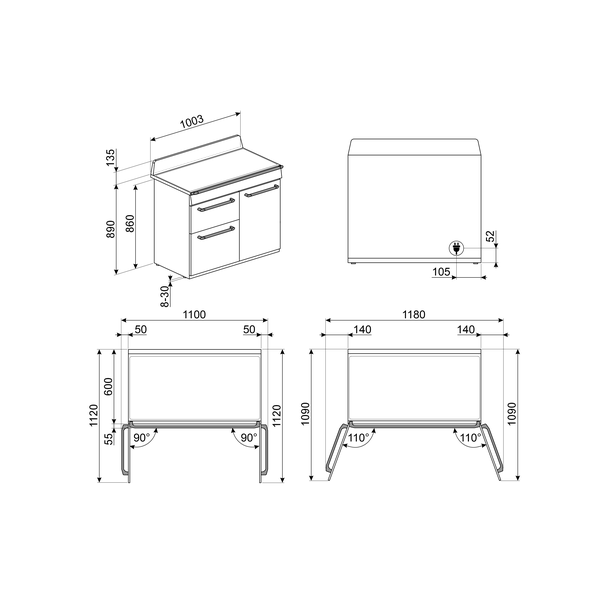Smeg TR103IBL2 Multifunction Range Cooker