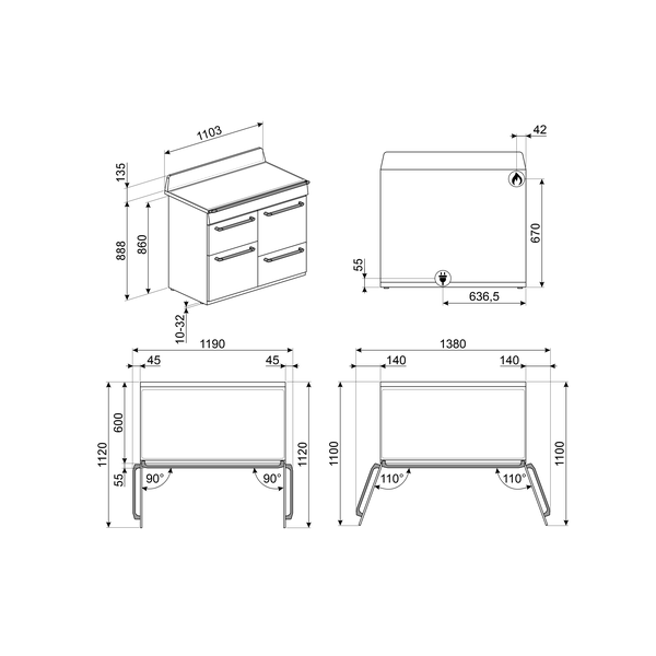 Smeg TR4110GR Multifunction Range Cooker