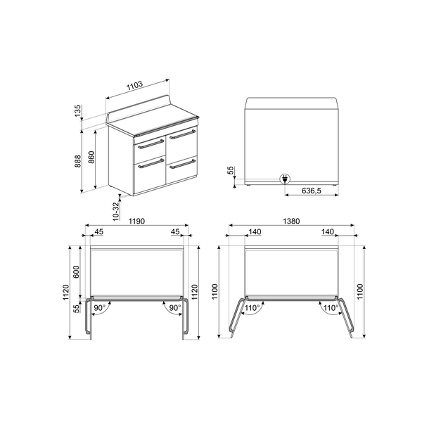 Smeg TR4110IP2 Induction Range Cooker