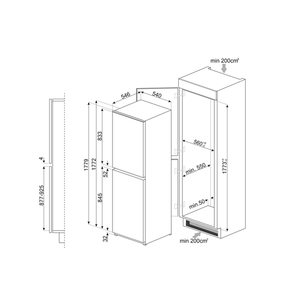 Smeg UKC8174NE Fridge Freezer