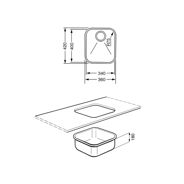 Smeg UM40 Undermount Sink
