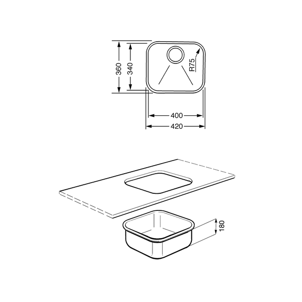 Smeg UM40 Undermount Sink