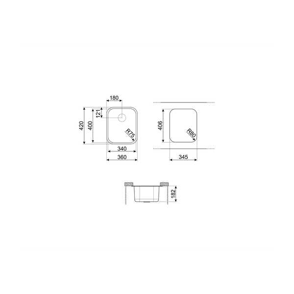 Smeg UM40 Undermount Sink
