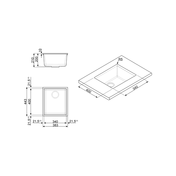 Smeg UM40 Undermount Sink