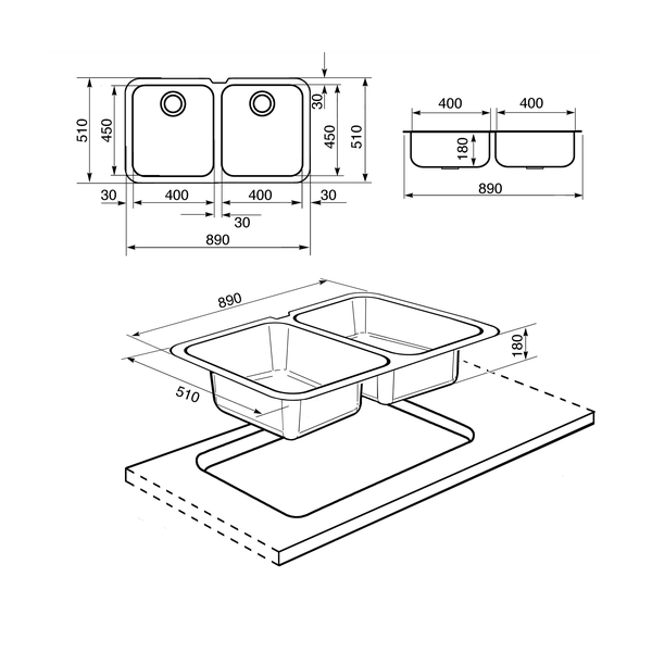Smeg UM45 Sink