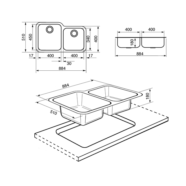 Smeg UM45 Sink