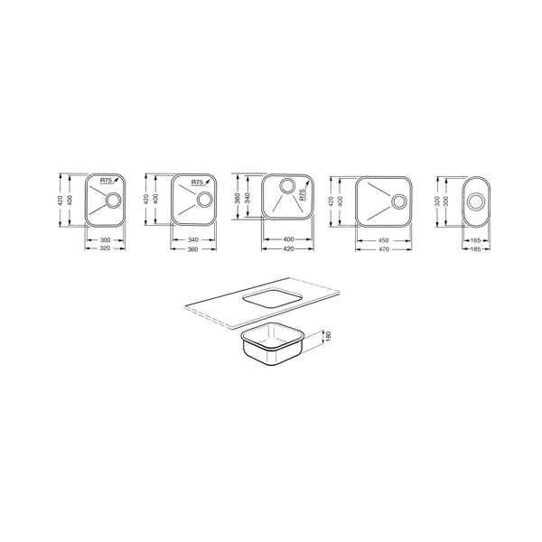 Smeg UM45 Sink