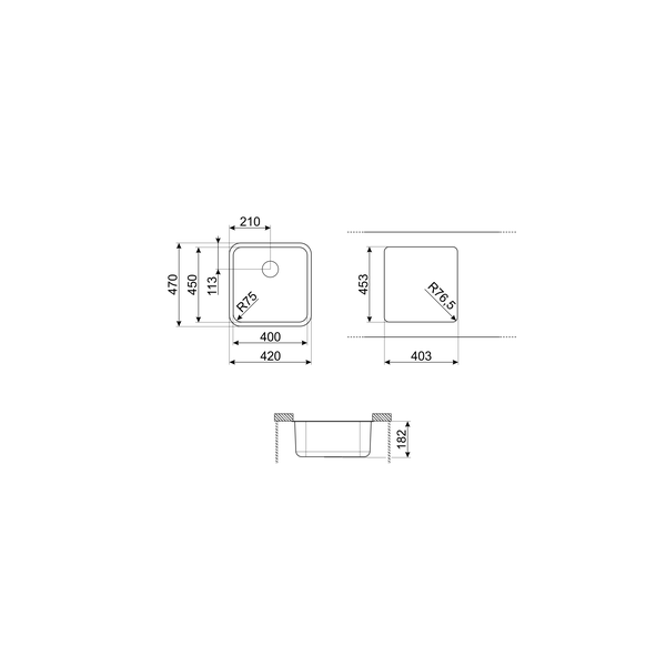 Smeg UM45 Sink