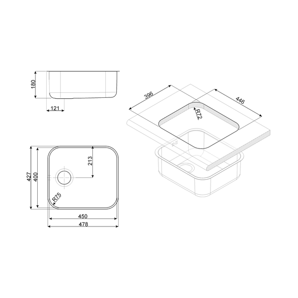 Smeg UM45 Sink