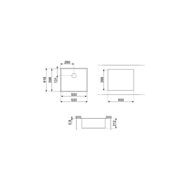 Smeg VSTQ50-2 Sink
