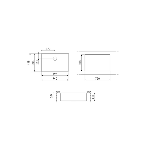 Smeg VSTQ72-2 Undermount Sink
