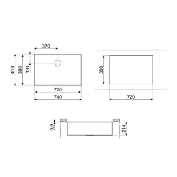 Smeg VSTQ72-2 Undermount Sink